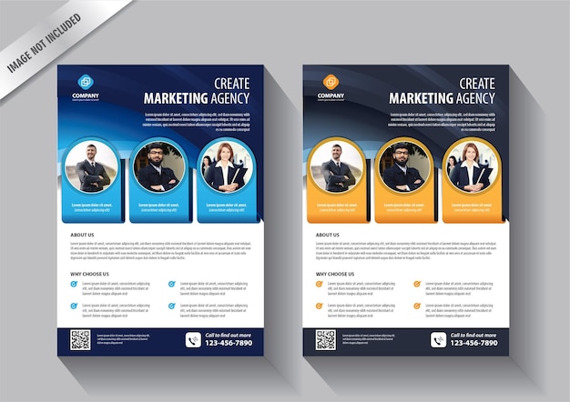 flyer business template for annual report and brochure company with modern design