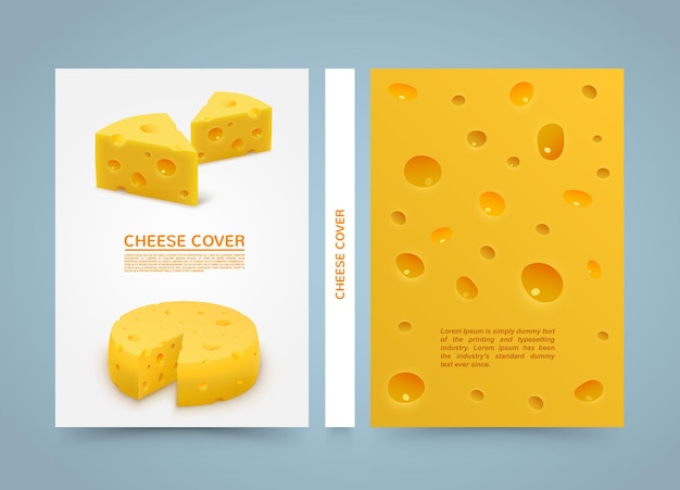 Vector flyer cheese banner book. a4 size paper, template design element, vector background