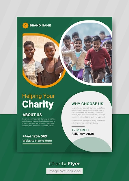 Flyer design for a charity event poster template