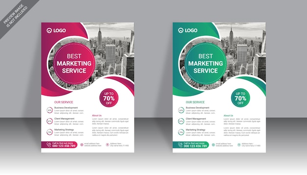 Flyer design template for corporate marketing service business agency