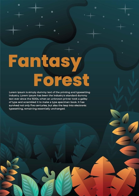 Flyer Fantasy Forest Brochure Design Template