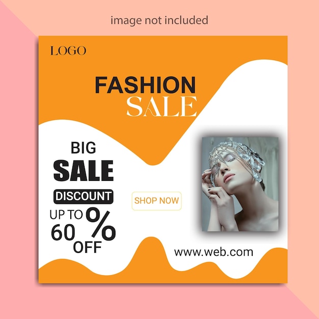 A flyer for fashion sale is displayed on a pink background.