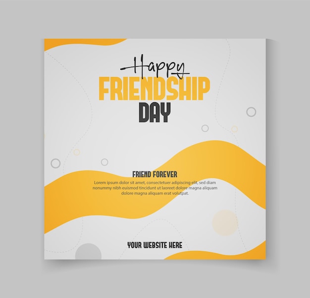 a flyer for Friendship Day with a yellow background