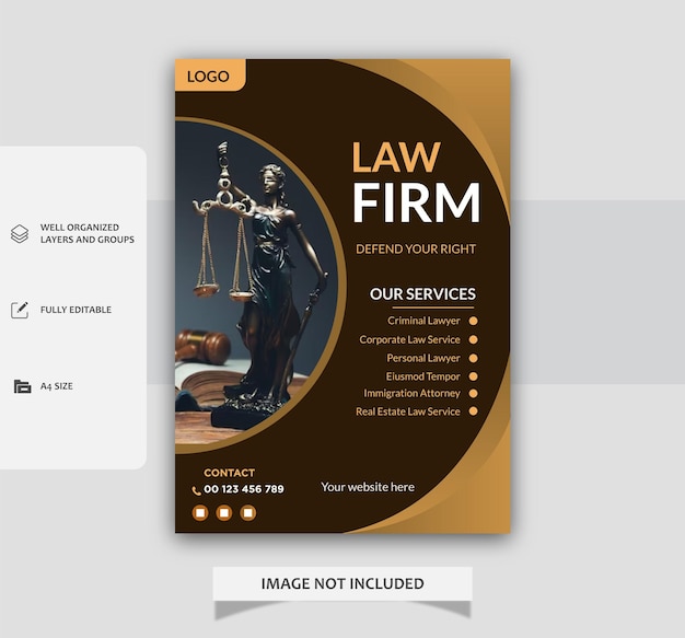 A flyer for a law firm