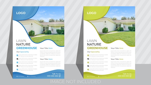 A flyer for a lawn and garden house Real Estate Flyer Template