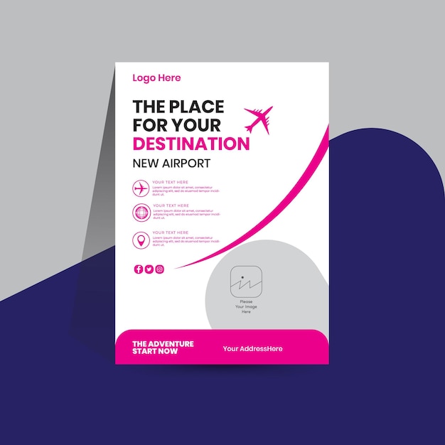 a flyer for the place travel destination poster template