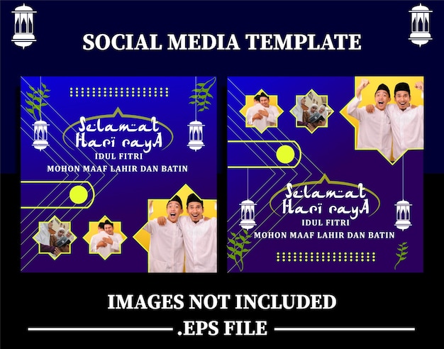 Flyer or Post Social Media Promotion Themed Eid Mubarak