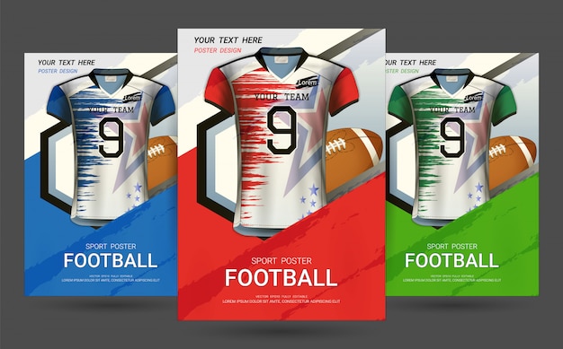 Flyer & Poster Cover Template with Football Jersey Design.