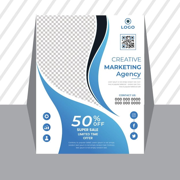 A flyer for a product advertising super sale agency.