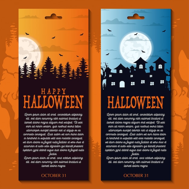 Flyer set halloween vector illustration