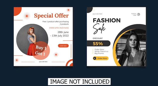 Flyer or social media post themed special colorfull promo template