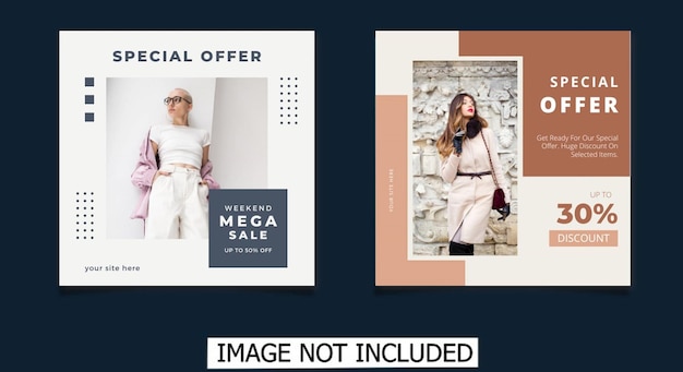 Flyer or social media post themed special colorfull promo template