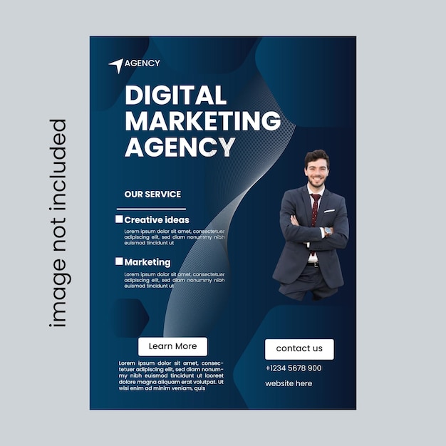 Flyer template design for digital marketing