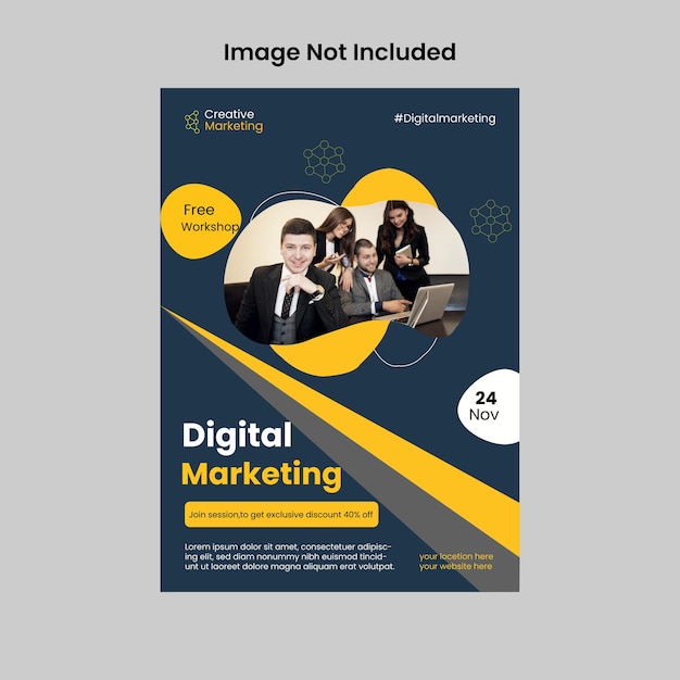 Flyer template design for digital marketing