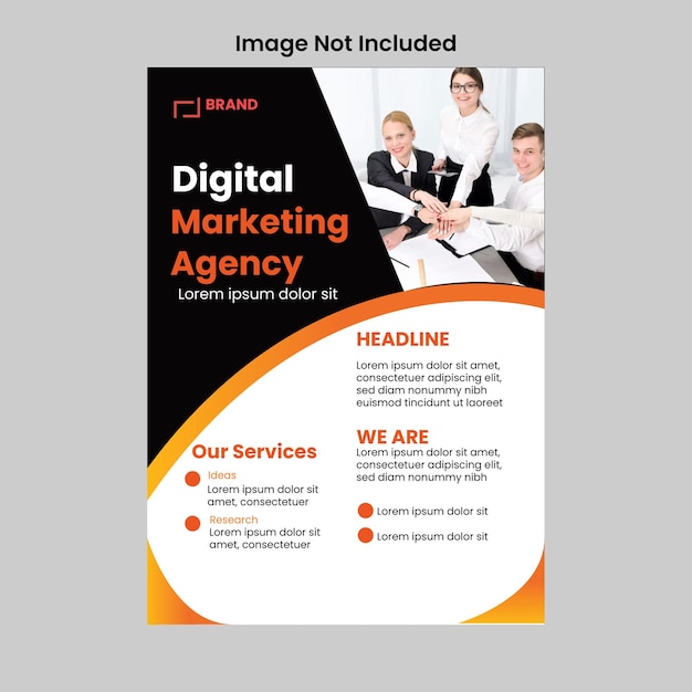 Flyer template design for digital marketing