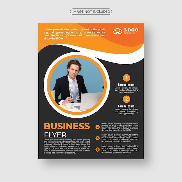 Flyer template layout design flat and minimal business flyer yellow and black color flyer template