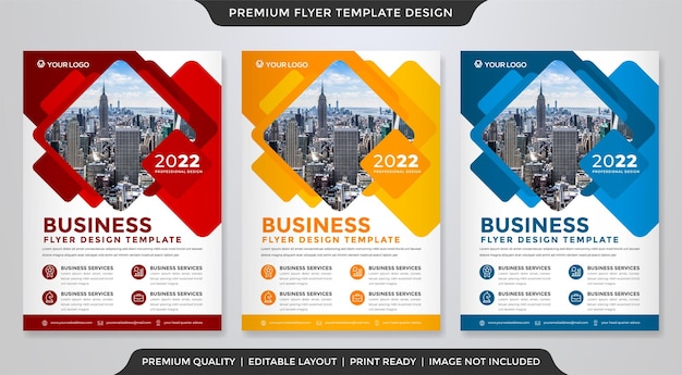 flyer template with modern layout and abstract background style use for company poster