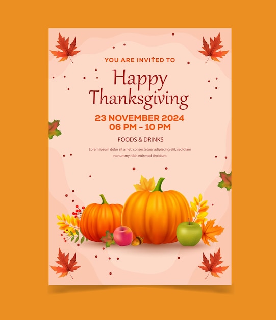 Vector a flyer for thanksgiving with a happy thanksgiving theme