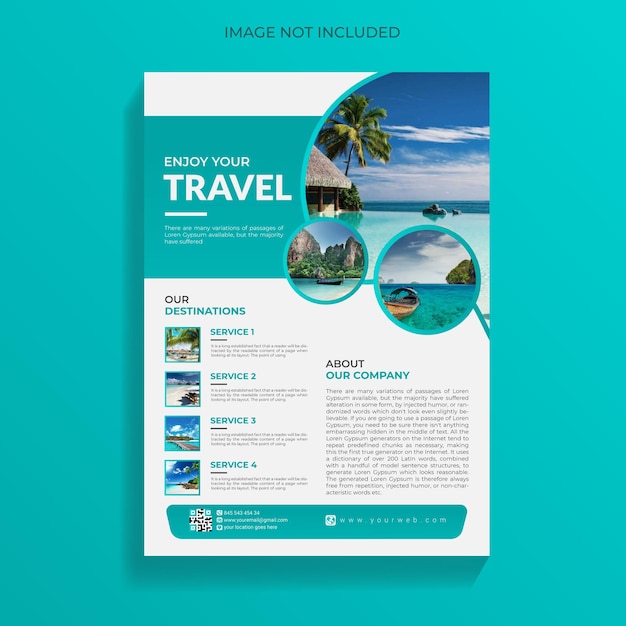 A flyer for travel that is open to the page.