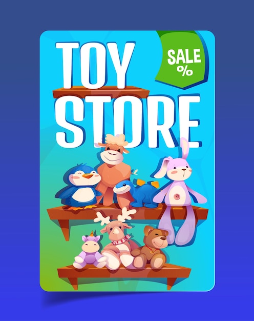 Flyer with toy store vector