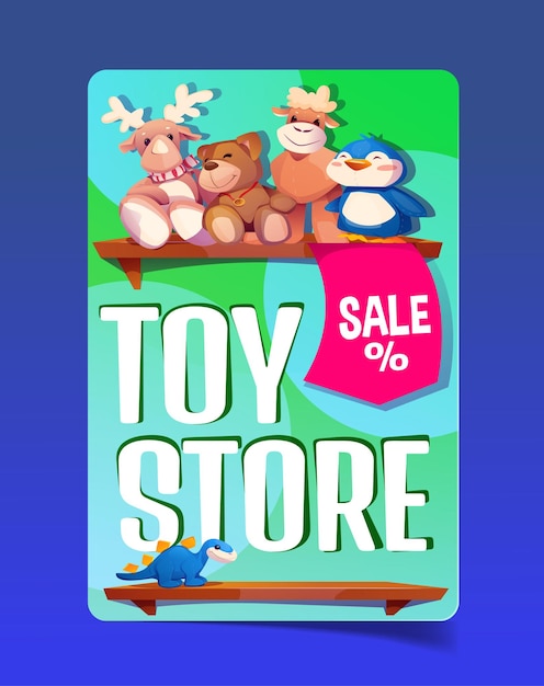 Flyer with toy store vector