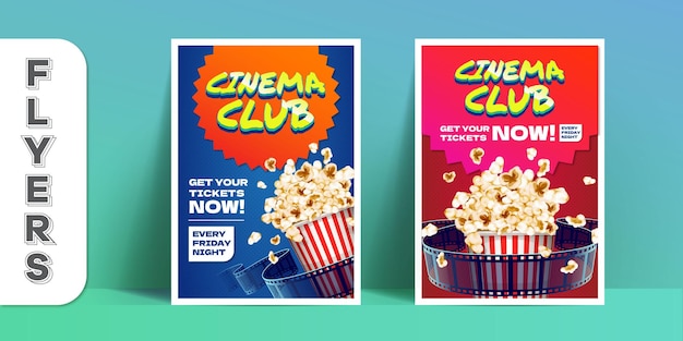 Vector flyers template cinema club