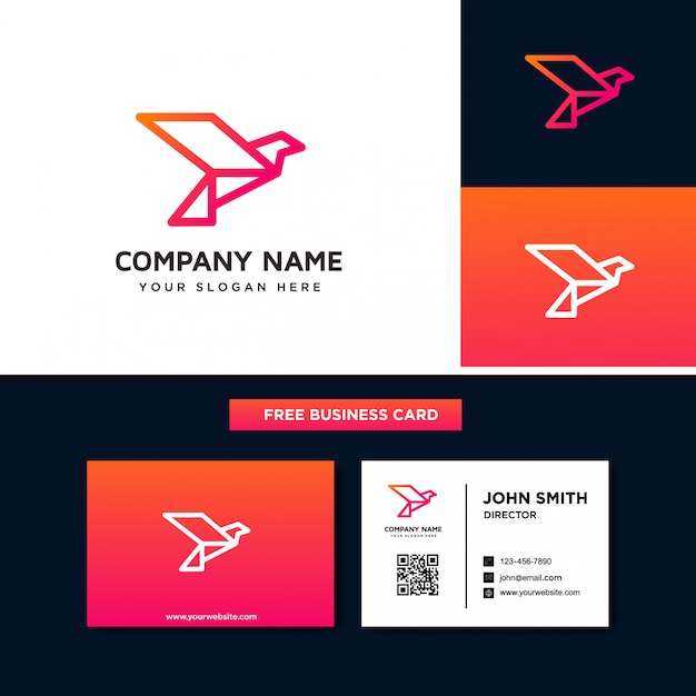 Flying Bird Logo Design Template