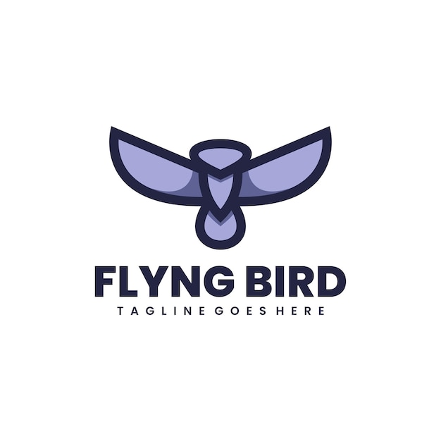 flying bird mascot logo design