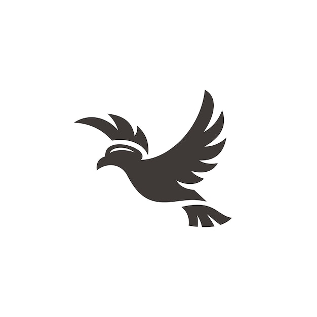 Flying Bird Pigeon Dove Wing Spread Icon Logo Design