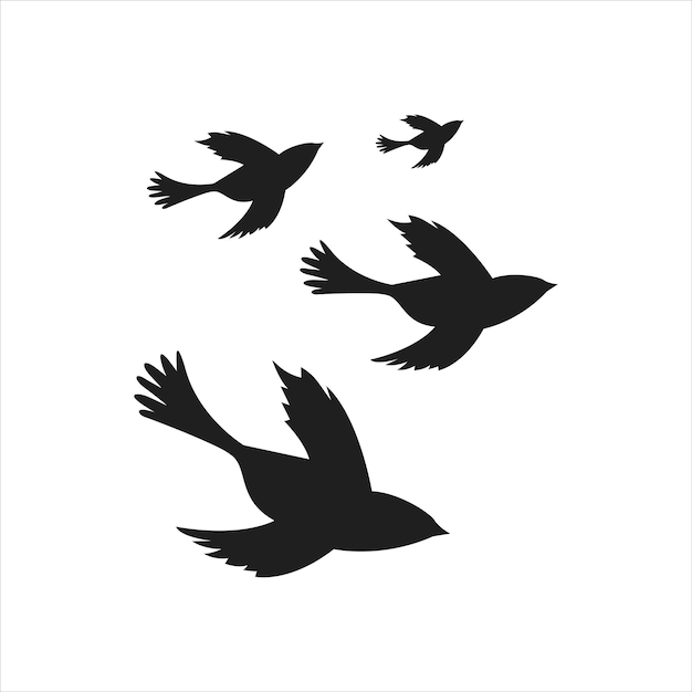 Flying birds silhouette icon Vector Vector silhouette flying birds Vector Collection of Bird