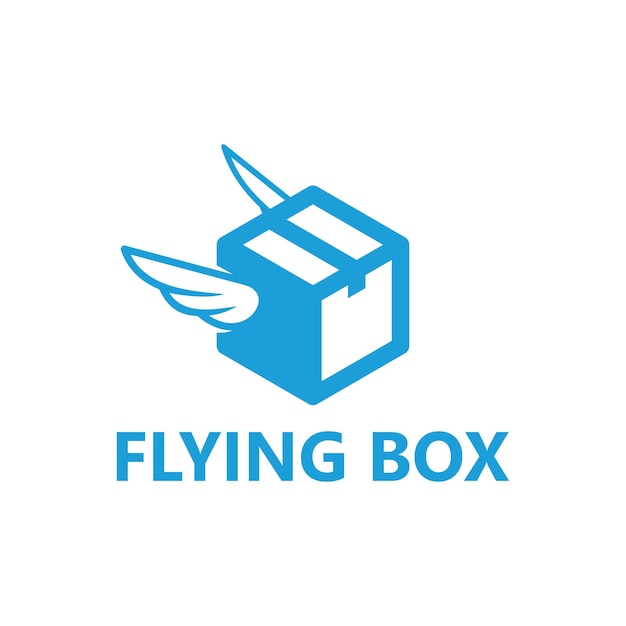 Flying box logo template design