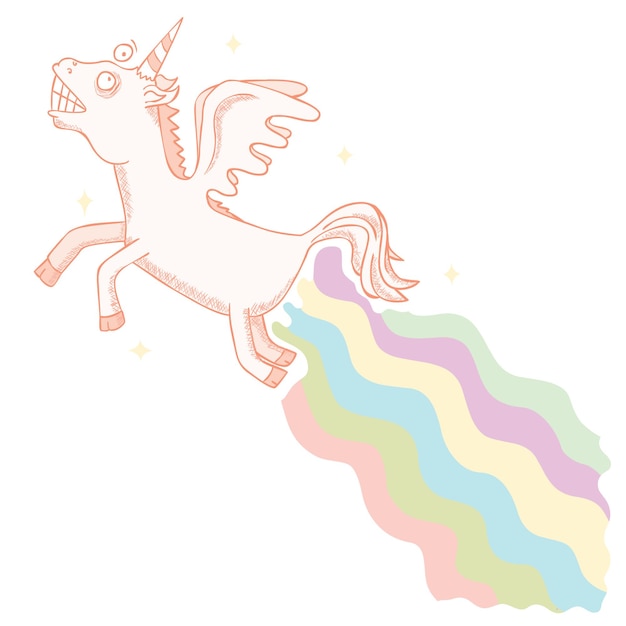 Flying chubby pony horse