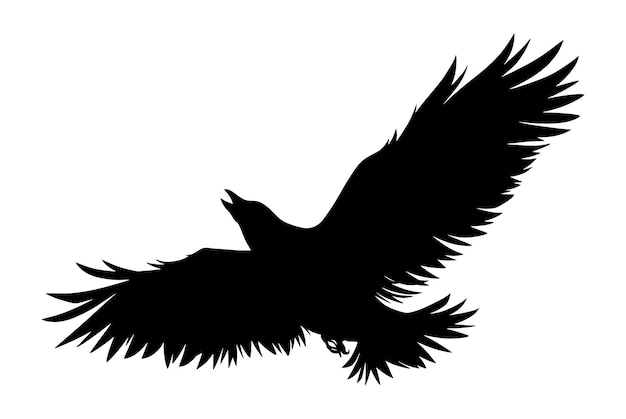 Flying crow silhouette