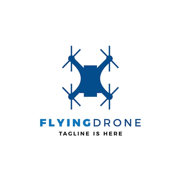 Flying drone logo vector icon illustration