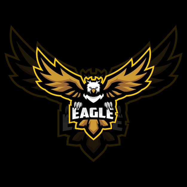 Flying eagle mascot e sports logo design