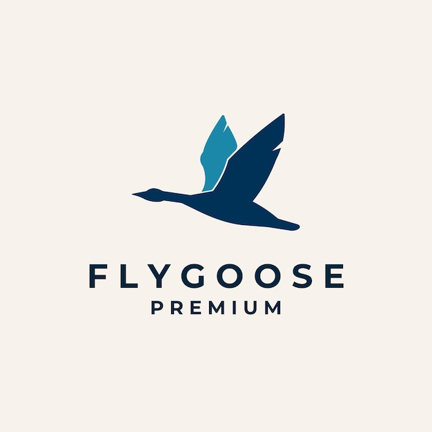 Flying goose vector logo template design