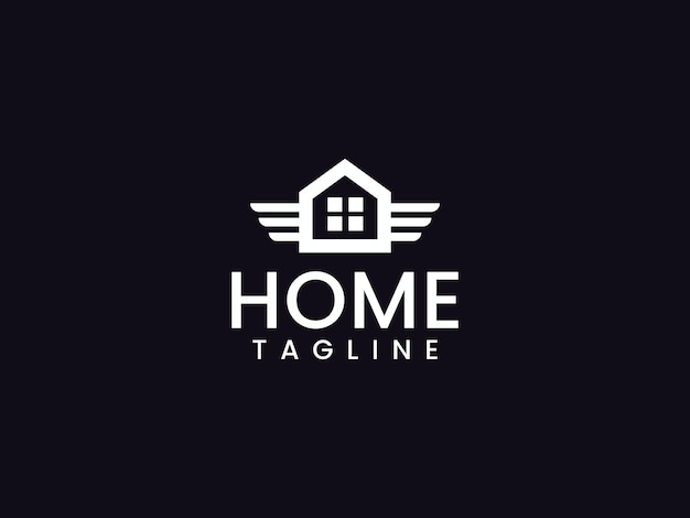 Flying home logo template House and wing concept