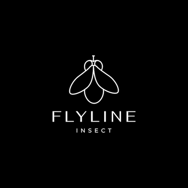 Flying insect bee simple line modern minimal logo design vector