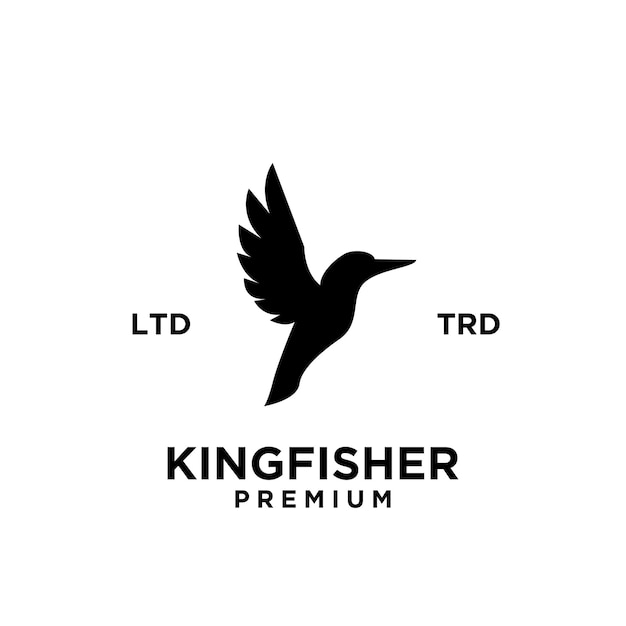 Flying kingfisher black logo