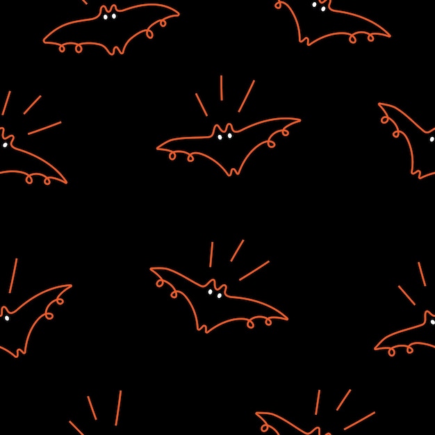 Flying in the night bats seamless pattern