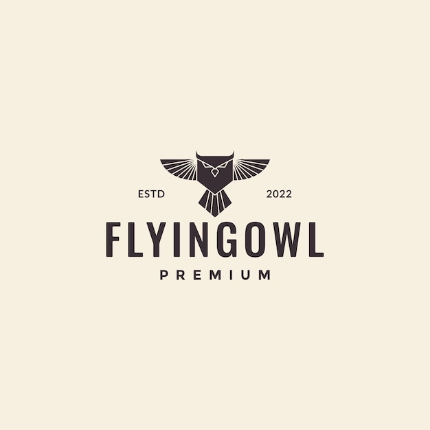 Flying owlet hipster logo design