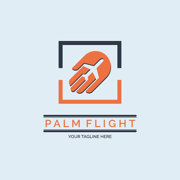 flying palm flight aviation logo design template for brand or company and other