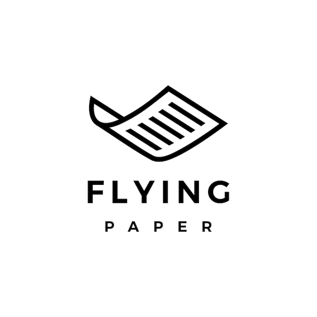 Flying paper logo vector icon illustration