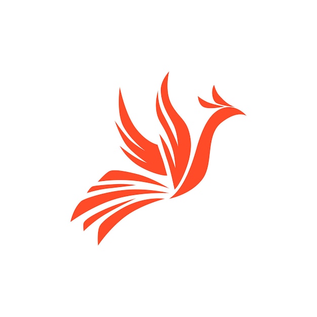 Flying Phoenix Fire Bird abstract Logo design vector template