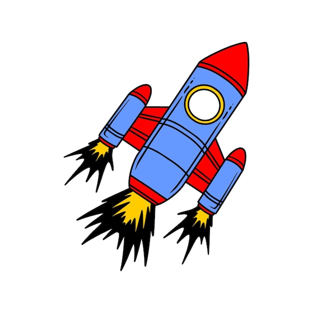 flying rocket cartoon