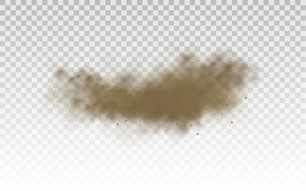 Flying sand dust cloud