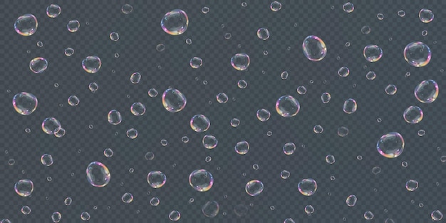 Flying soap bubbles illustration