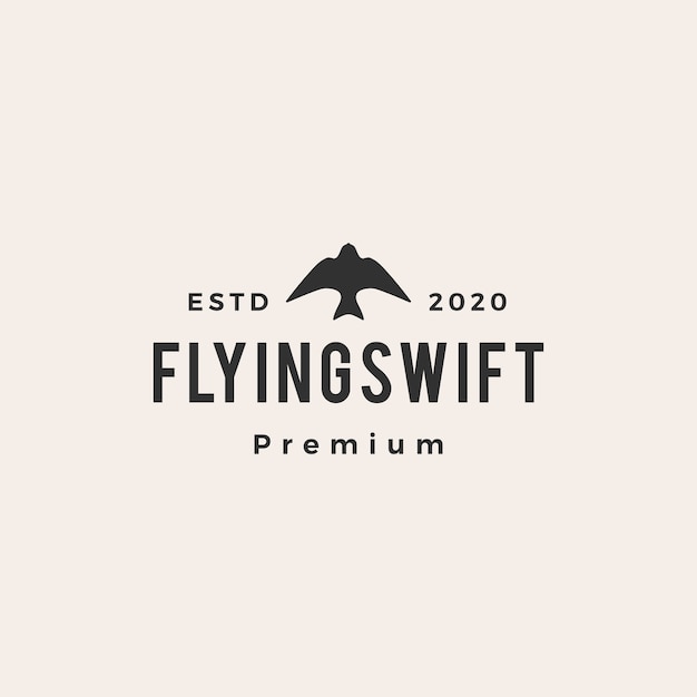 Flying swift bird vintage logo