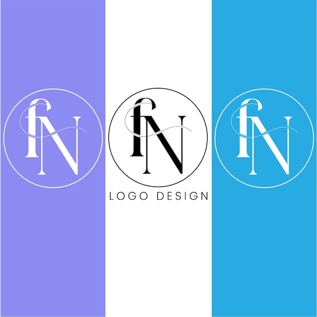 Vector fn initial letter logo design