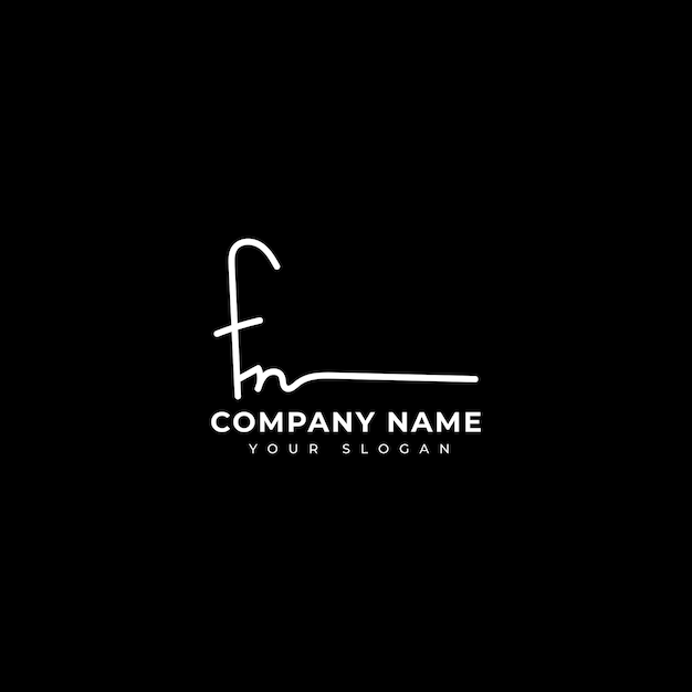 Fn Initial signature logo vector design